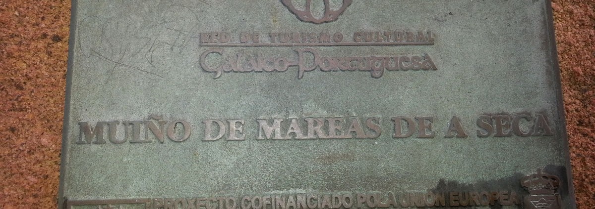 Placa del Museo Molino de Mareas de A Seca