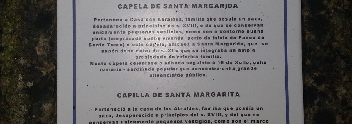 Placa de la Capela de Santa Margarida